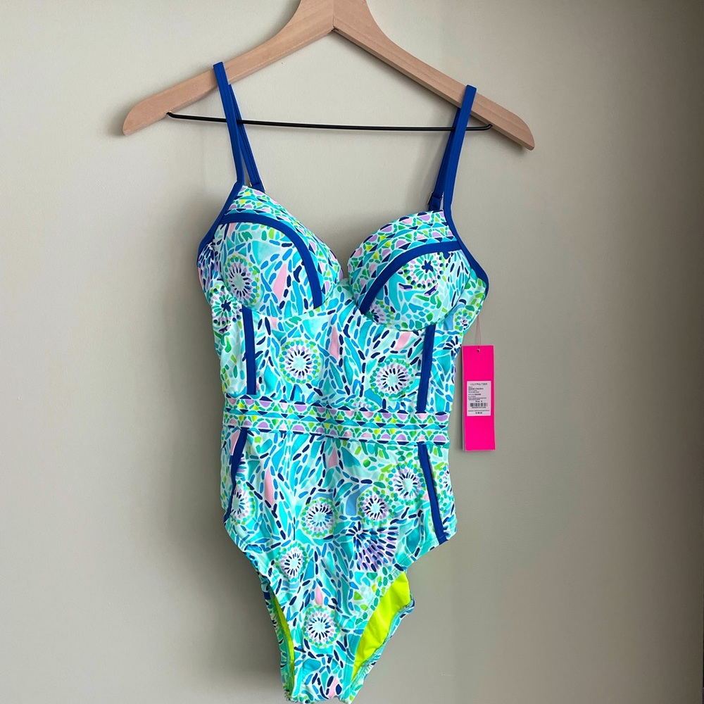 Lilly Pulitzer Palma One Piece Swimsuit - Blue Ibiza Size 8